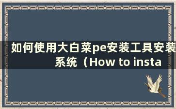 如何使用大白菜pe安装工具安装系统（How to install Chinese cabbage pe）